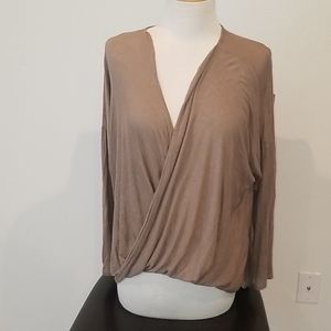 Tan high low blouse #6